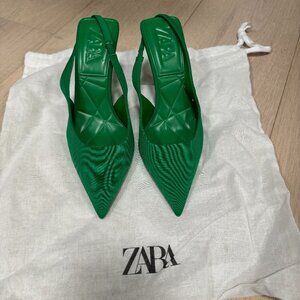 Zara Green Heels - Size 5/5.5 Woman